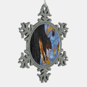 Reuzeneekhoorn Tin Sneeuwvlok Ornament (Links)