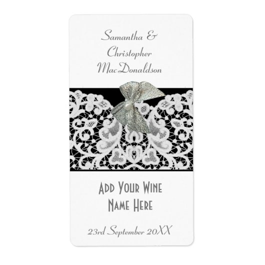 Reuzenfles met zwarte en witte kant etiket (Voorkant)