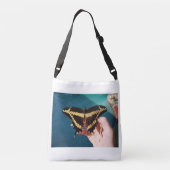 Reuzengele zwaluwstaartvlinder crossbody tas (Achterkant)