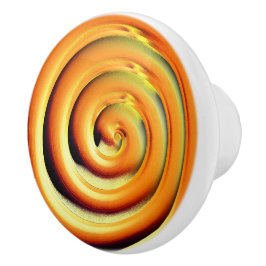 Reuzenglanzend oranje spiraal boven zwart keramische knop
