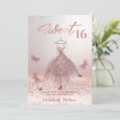 Reuzenhandjurk van roomrijk Roos, vlinder Invita Kaart (Staand voorkant)