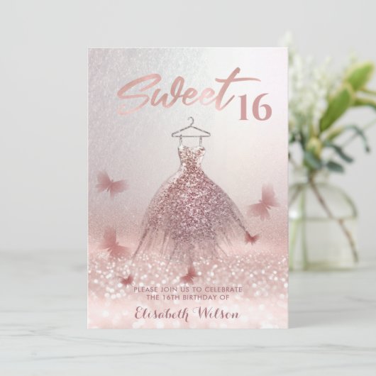 Reuzenhandjurk van roomrijk Roos, vlinder Invita Kaart (Staand voorkant)