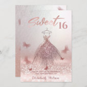 Reuzenhandjurk van roomrijk Roos, vlinder Invita Kaart (Voorkant / Achterkant)