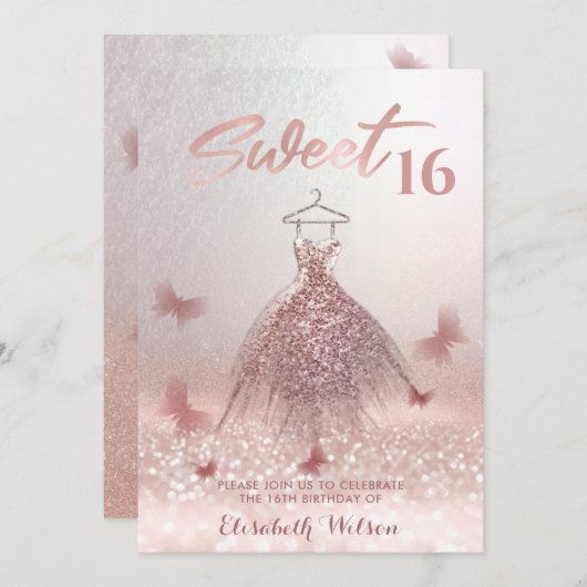 Reuzenhandjurk van roomrijk Roos, vlinder Invita Kaart (Voorkant / Achterkant)