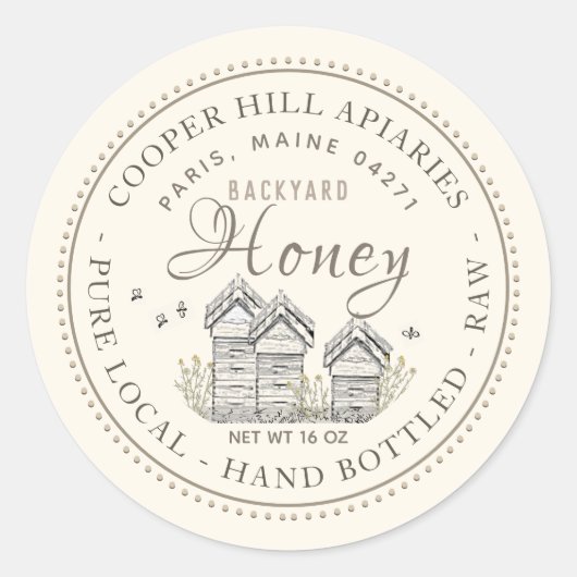 Reuzenhoning in achtertuin ronde sticker (Voorkant)