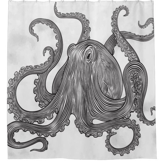 reuzeninktvis - Dapapper - U VERANDERT KLEUR Douchegordijn (Voorkant)