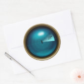 Reuzeninktvis gezien op schip Sonar Steampunk Naut Ronde Sticker (Envelop)