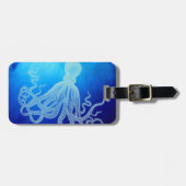  reuzeninktvis in de diepblauwe oceaan bagagelabel (Voorkant horizontaal)