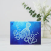  reuzeninktvis in de diepblauwe oceaan briefkaart (Staand voorkant)