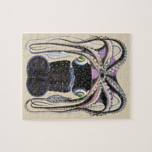  reuzeninktvis of inktvis, zeedier legpuzzel (Horizontaal)