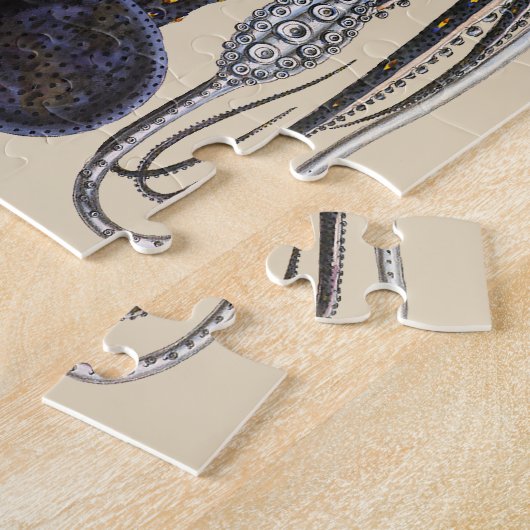 reuzeninktvis of inktvis, zeedier legpuzzel (Zijkant)