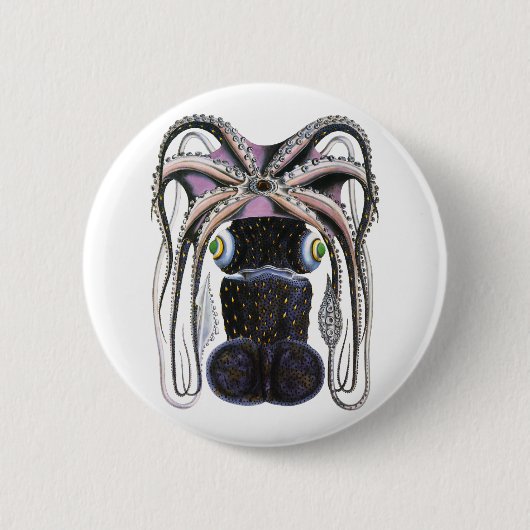 reuzeninktvis of inktvis, zeedier ronde button 5,7 cm (Voorkant)