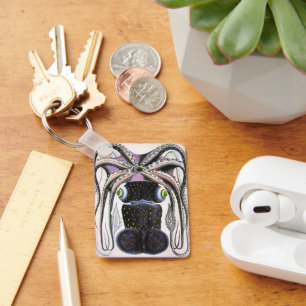  reuzeninktvis of inktvis, zeedier sleutelhanger