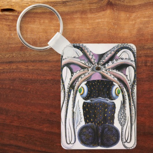  reuzeninktvis of inktvis, zeedier sleutelhanger (Voorkant)