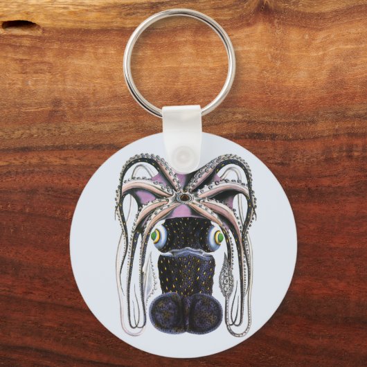  reuzeninktvis of inktvis, zeedier sleutelhanger (Achterkant)