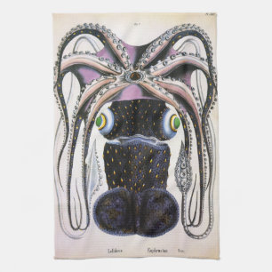 Reuzeninktvis of Octopus, Antieke Zeeleven Dier Theedoek