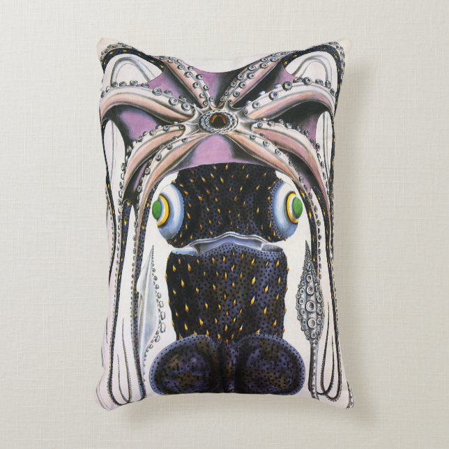  reuzeninktvis of octopus, zeedier accent kussen (Voorkant(Verticaal))