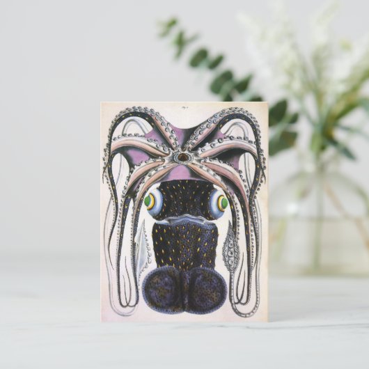  reuzeninktvis of octopus, zeedier briefkaart (Staand voorkant)
