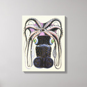  reuzeninktvis of octopus, zeedier canvas afdruk