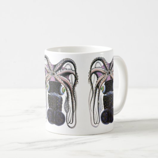  reuzeninktvis of octopus, zeedier koffiemok (Voorkant rechts)