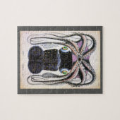  reuzeninktvis of octopus, zeedier legpuzzel (Horizontaal)
