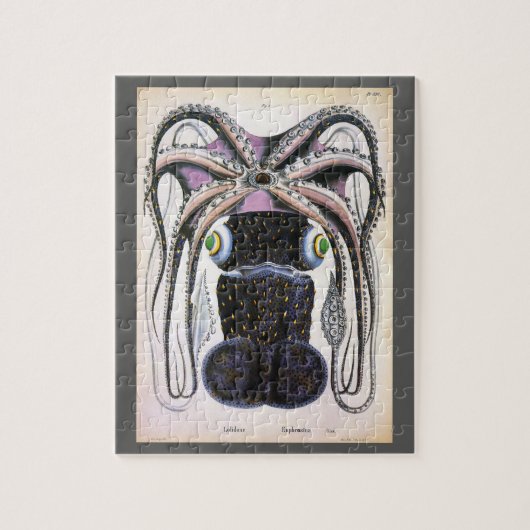  reuzeninktvis of octopus, zeedier legpuzzel (Verticaal)