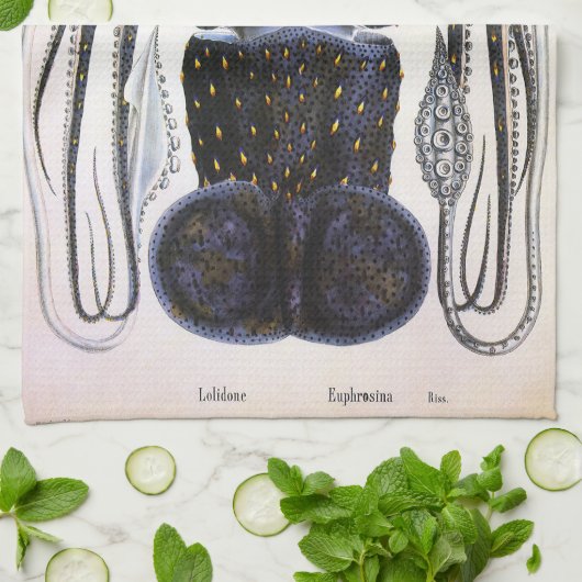  reuzeninktvis of octopus, zeedier theedoek (Gevouwen)