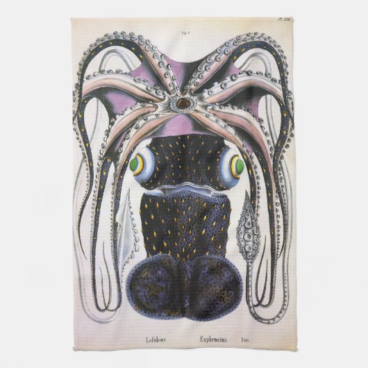  reuzeninktvis of octopus, zeedier theedoek (Verticaal)