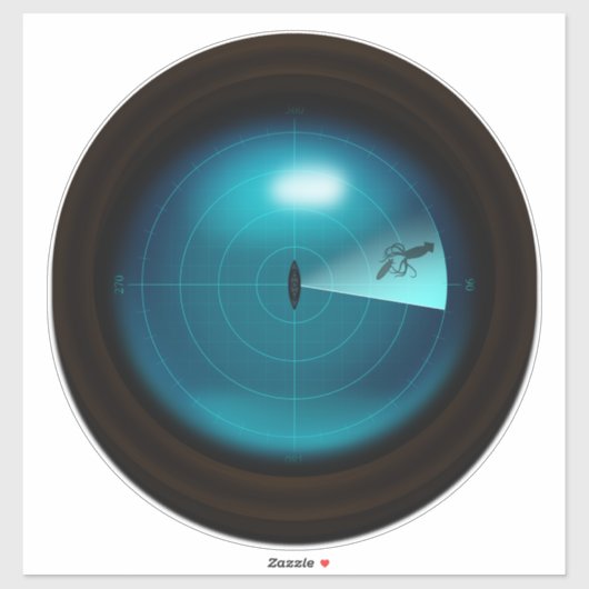 Reuzeninktvis op schip Sonar Gotisch Monster Nauti Sticker (Vel)