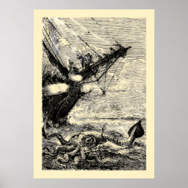 Reuzeninktvis uit 20000 Leagues Under The Sea. Poster
