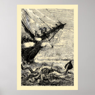 Reuzeninktvis uit 20000 Leagues Under The Sea. Poster