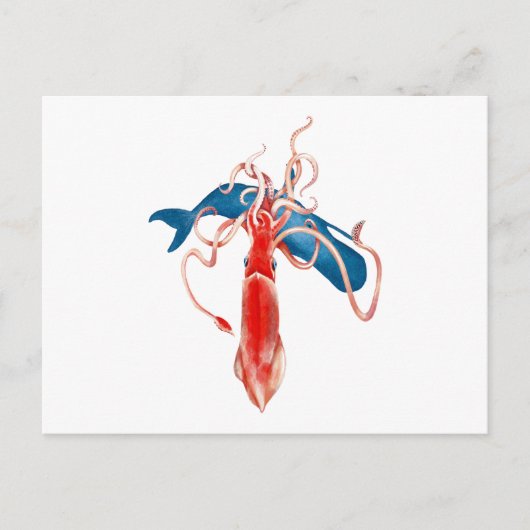 Reuzeninktvis vs. walvis briefkaart (Voorkant)