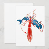 Reuzeninktvis vs. walvis feestdagenkaart (Voorkant / Achterkant)