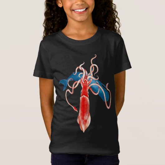 Reuzeninktvis vs. walvis t-shirt (Voorkant)