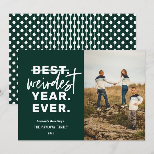 Reuzenjaar Ooit Humor Groen Feestdagenkaart (Voorkant / Achterkant)