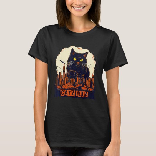 reuzenkat Catzilla T-shirt (Voorkant)
