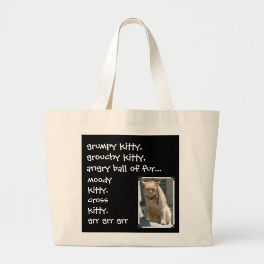ReuzenKat, Groeperig Kat, grr grr Grote Tote Bag (Voorkant)