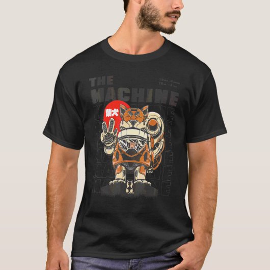 Reuzenkat Robot Machinehuisdier Met Knuffel Kitty T-shirt (Voorkant)