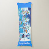 Reuzenkerstkussen winter wonderland sneeuwpoppen lichaamskussen (Voorkant Verticaal)