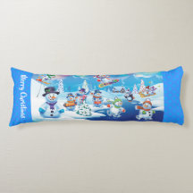 Reuzenkerstkussen winter wonderland sneeuwpoppen