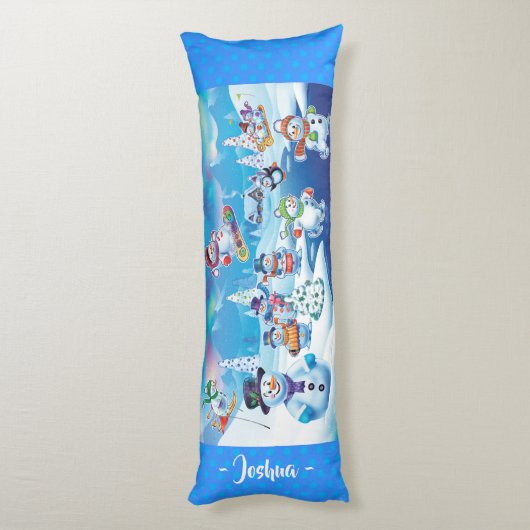 Reuzenkerstkussen winter wonderland sneeuwpoppen lichaamskussen (Achterkant (Verticaal))