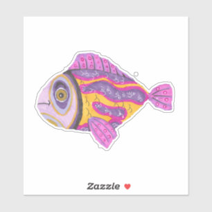 Reuzenkleurige vis sticker