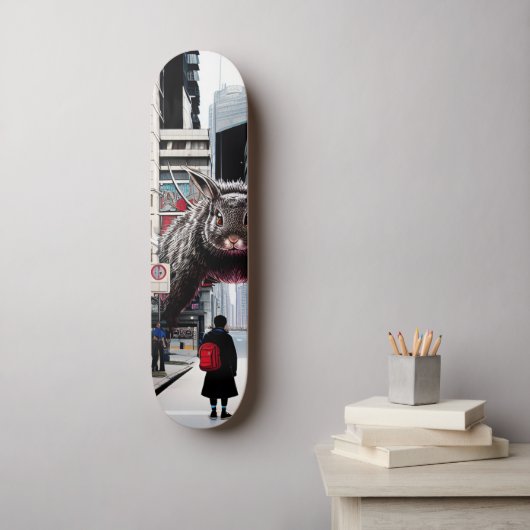 Reuzenkonijn in de straten van Japan Persoonlijk Skateboard (Muurkunst)