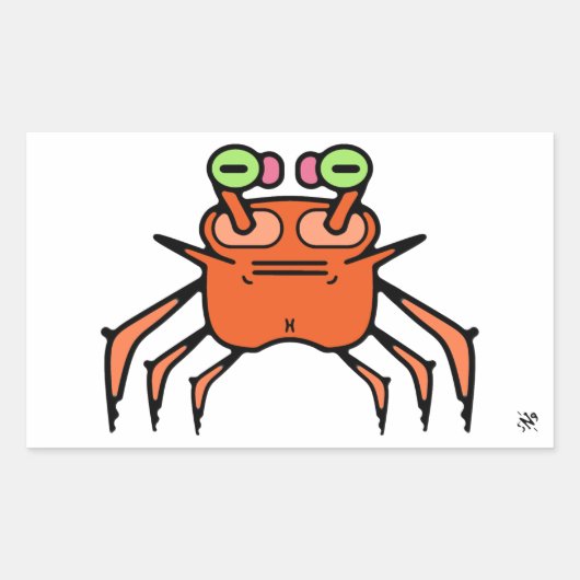 Reuzenkrab v1 rechthoekige sticker (Voorkant)