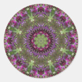 Reuzenkruid, Wildflower Kaleidoscoop Ronde Sticker (Voorkant)