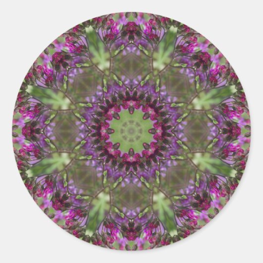 Reuzenkruid, Wildflower Kaleidoscoop Ronde Sticker (Voorkant)