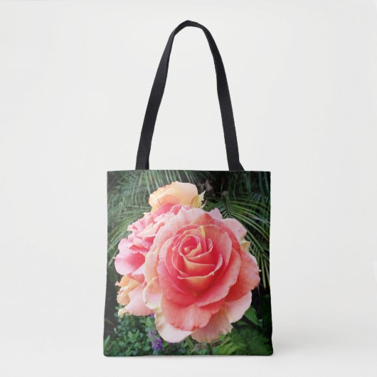 Reuzenlicht roze rozen bloem close-up foto modern tote bag (Voorkant)