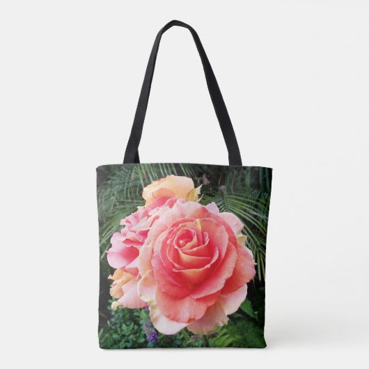 Reuzenlicht roze rozen bloem close-up foto modern tote bag (Achterkant)
