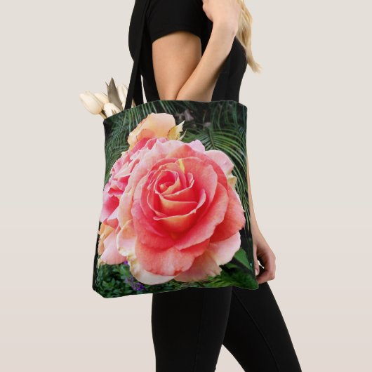 Reuzenlicht roze rozen bloem close-up foto modern tote bag (Dichtbij)