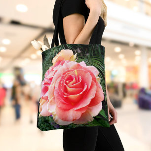 Reuzenlicht roze rozen bloem close-up foto modern tote bag